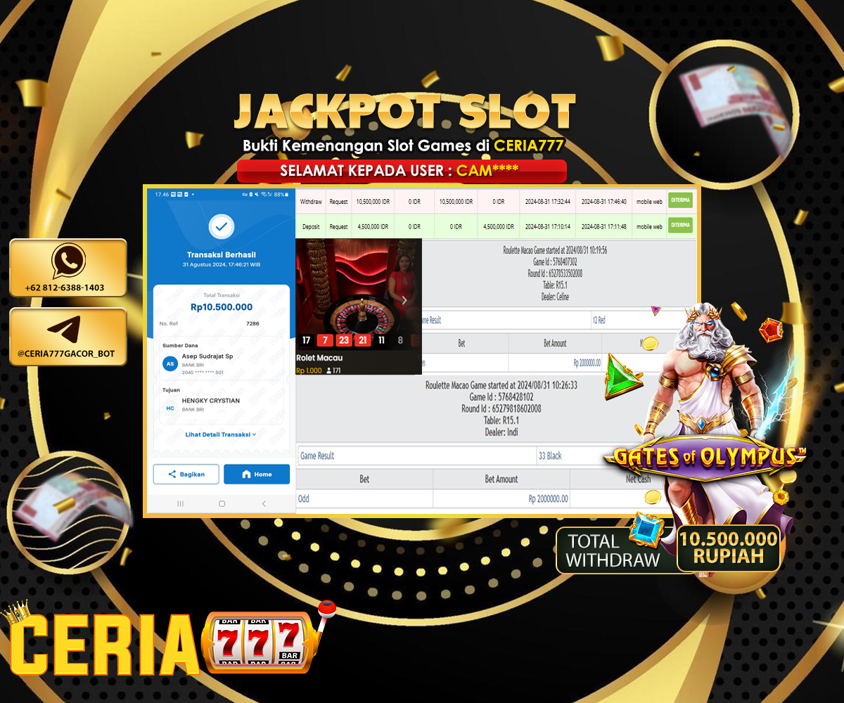 SELAMAT ATAS KEMENANGAN BESAR DI LIVE CASINO 