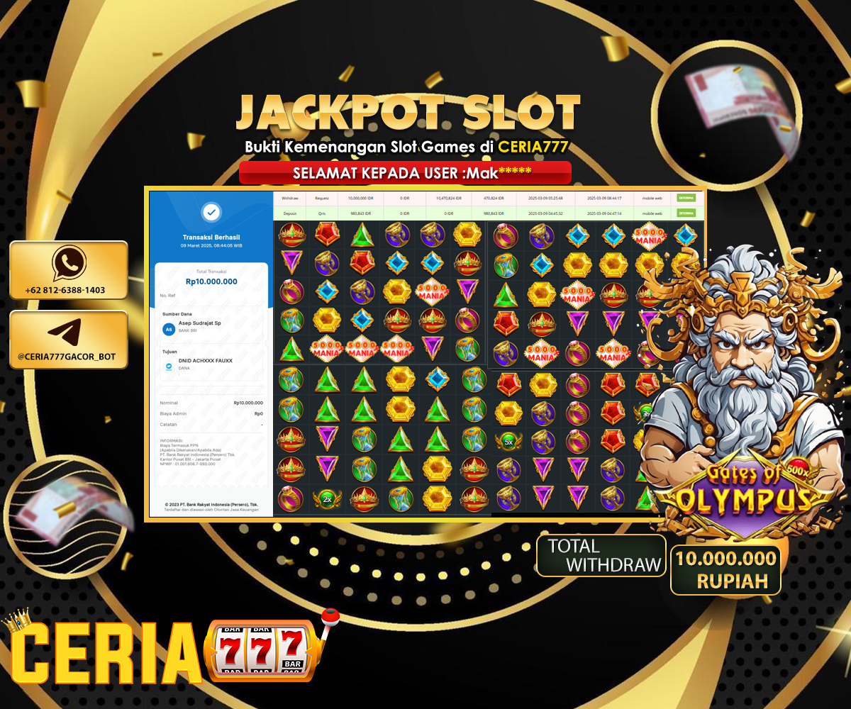 SELAMAT ATAS KEMENANGAN BESAR DI SLOT MANIA