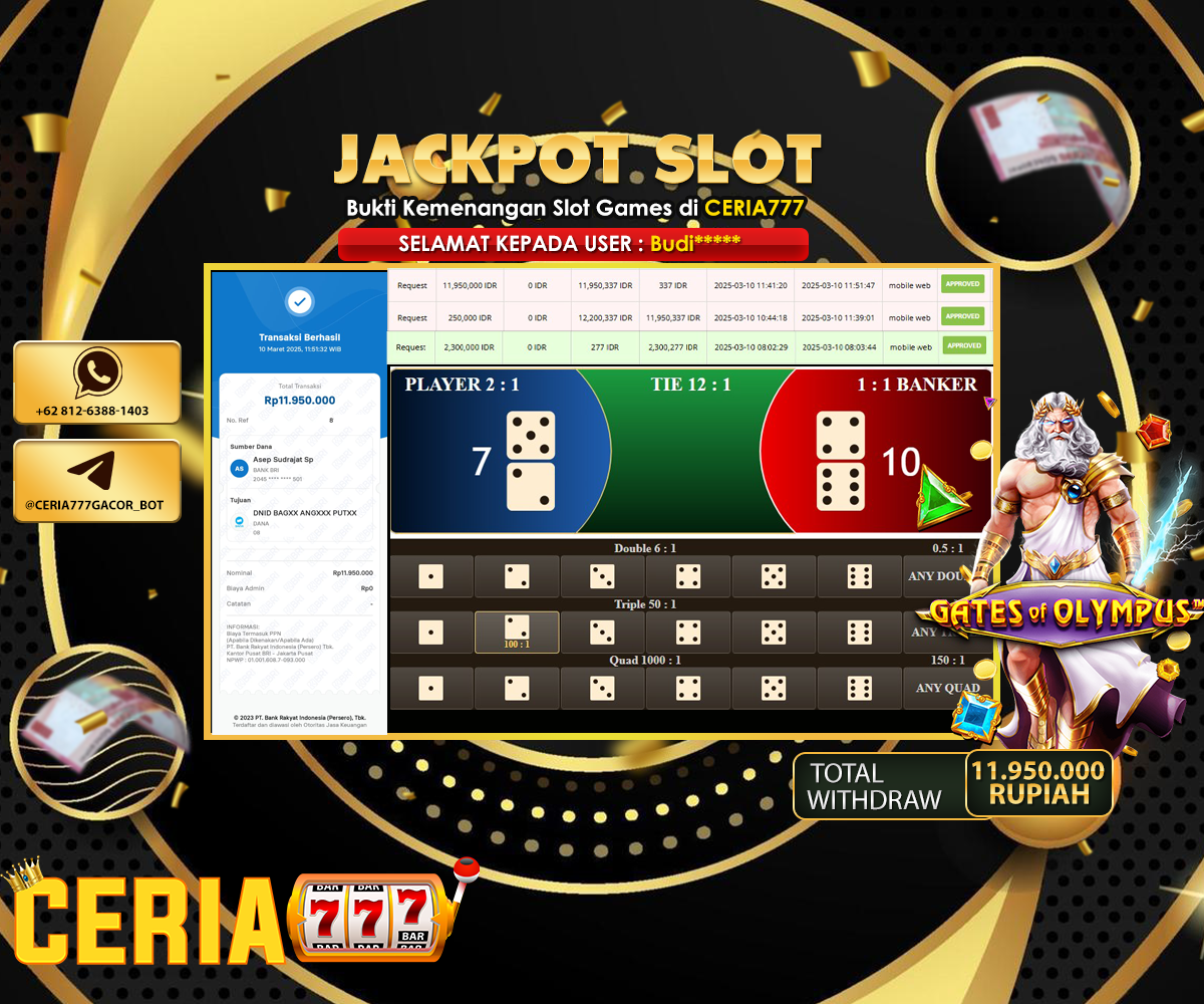 SELAMAT ATAS KEMENANGAN BESAR DI LIVE CASINO