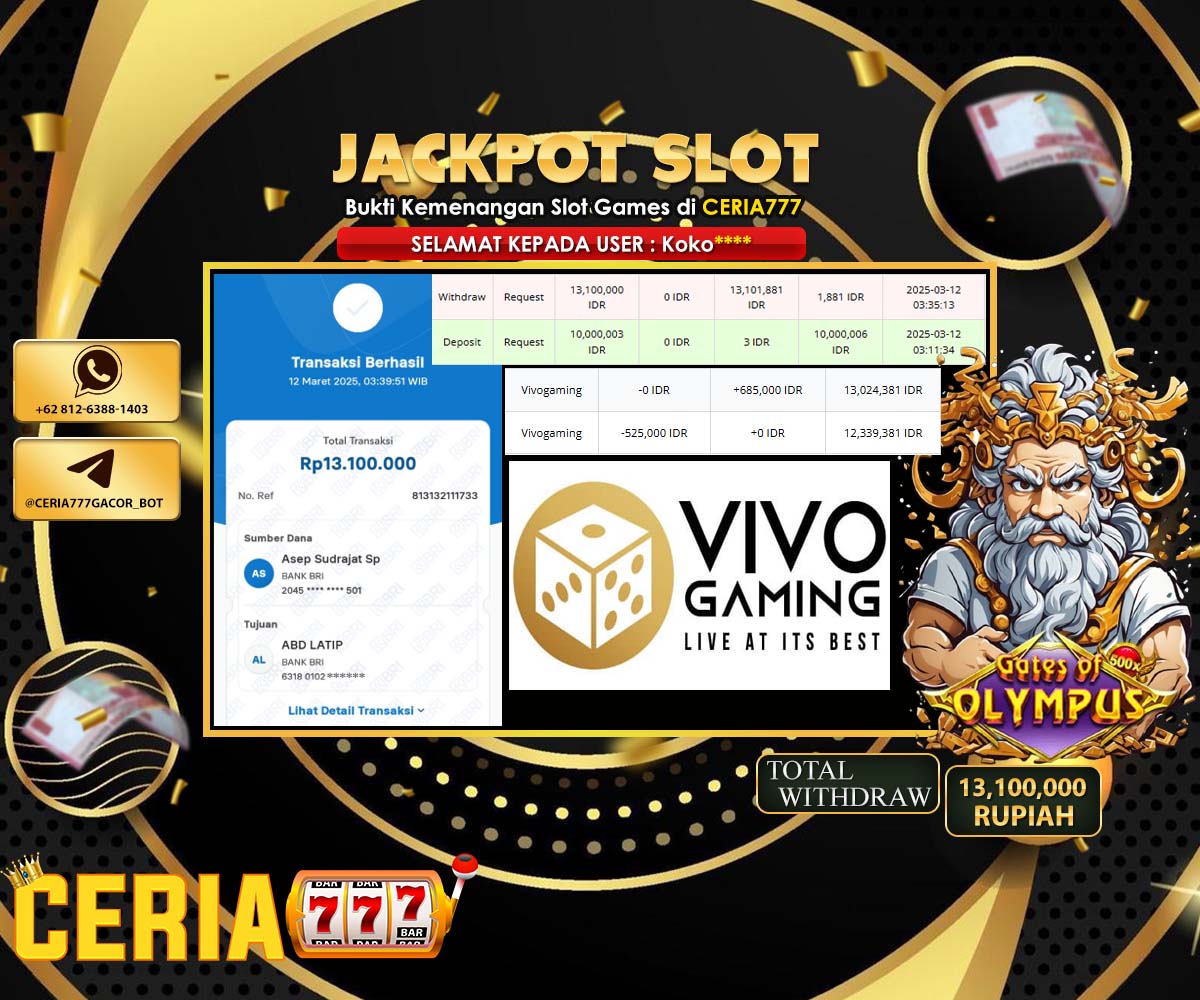 SELAMAT ATAS KEMENANGAN BESAR DI LIVE CASINO